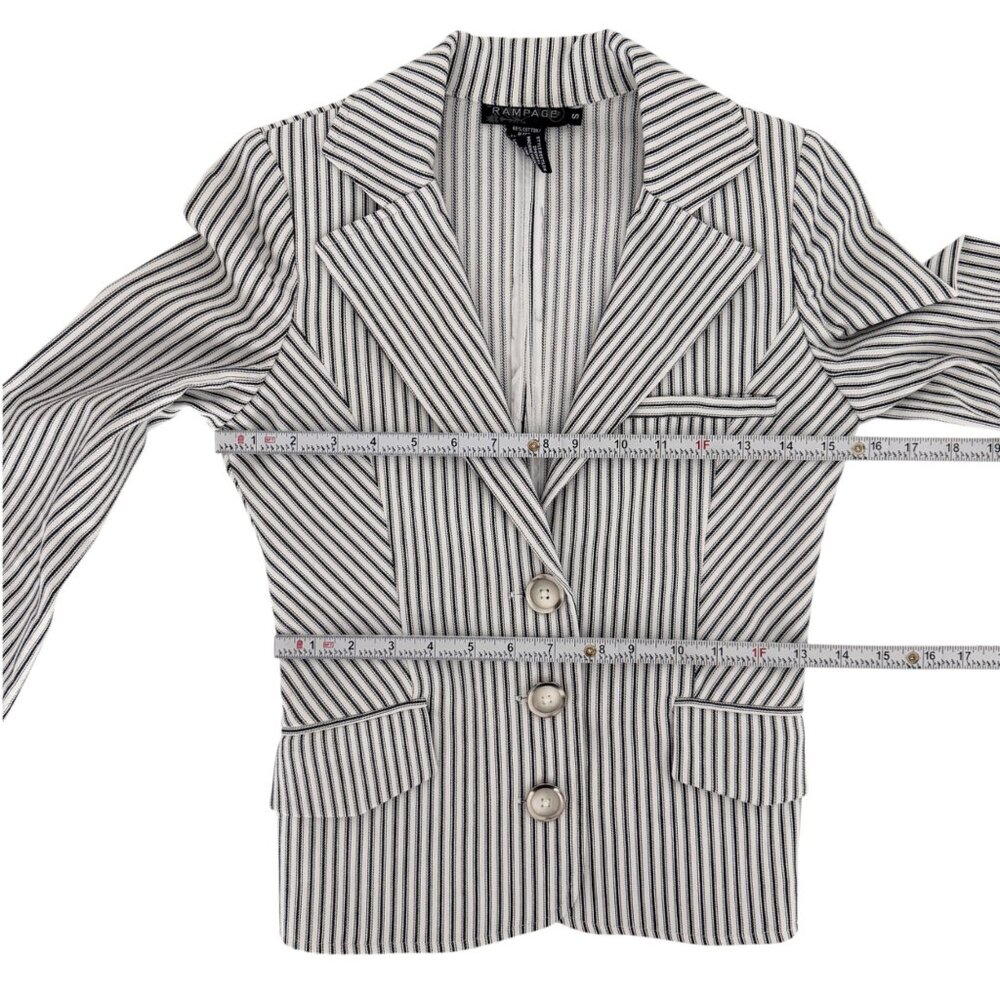 Rampage Y2K Preppy Long Sleeve Pinstripe Fitted Blazer Jacket (Small) - Picture 12 of 16